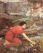 John William Waterhouse Maidens picking Flowers by a Stream oil on canvas